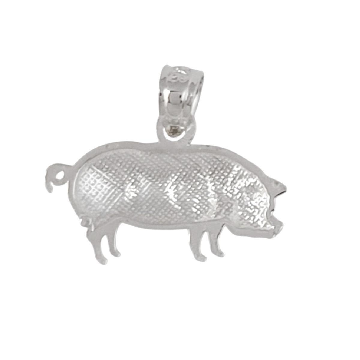 SMALL 925 Sterling Silver Necklace w/ Pig Charm Pendant