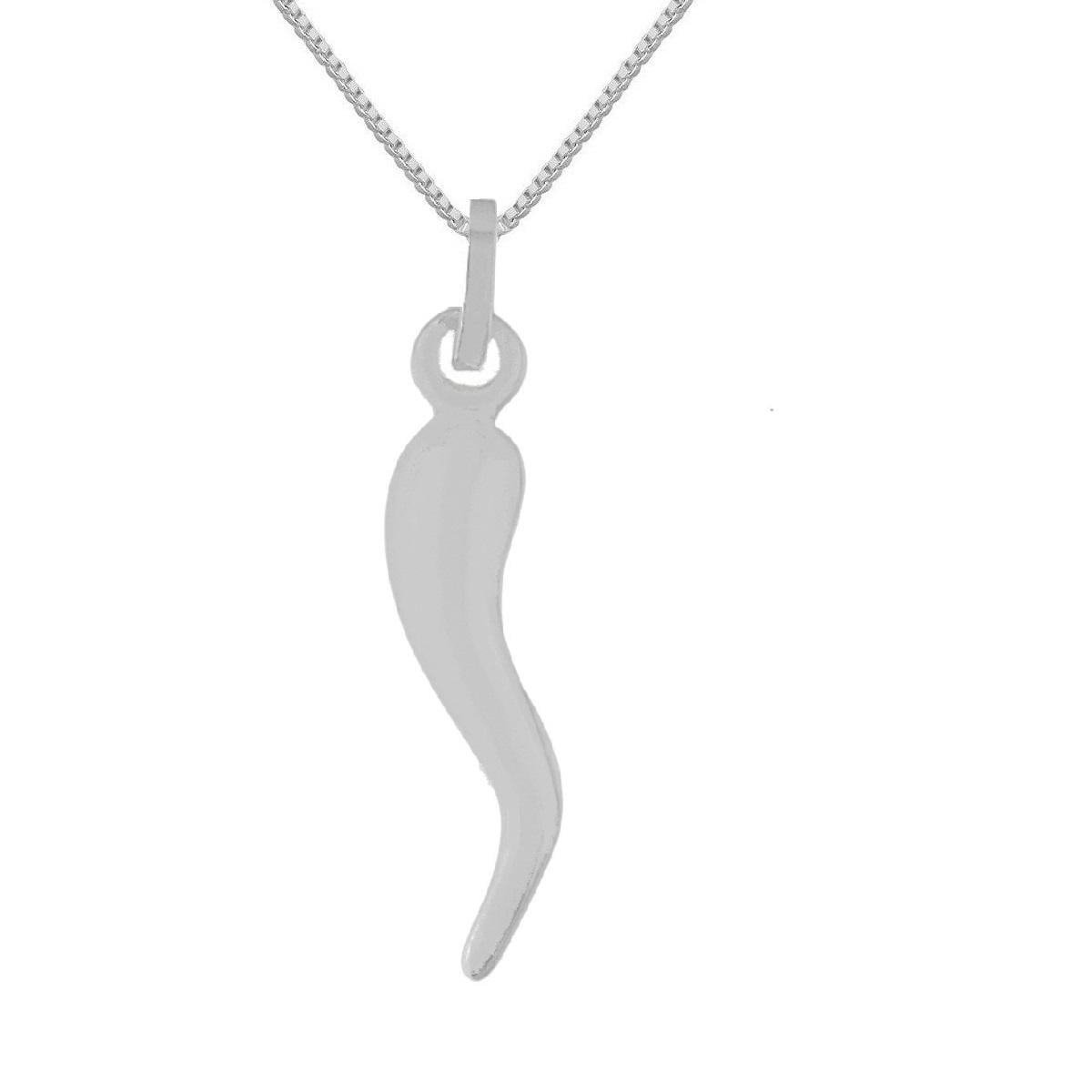 925 Sterling Silver Necklace w/ Horn 3D (3 Dimensional) Pendant Charm