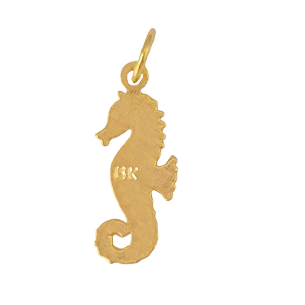 14K Yellow Gold Seahorse Charm