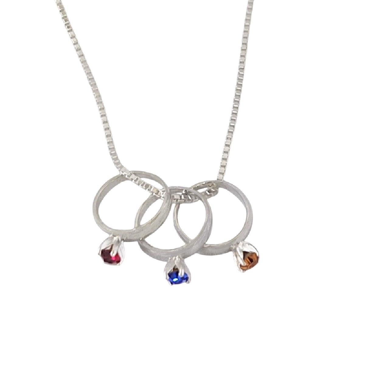 Sterling Silver Birthstone Ring Pendant Charm w/ Colored CZ Stone or Pearl
