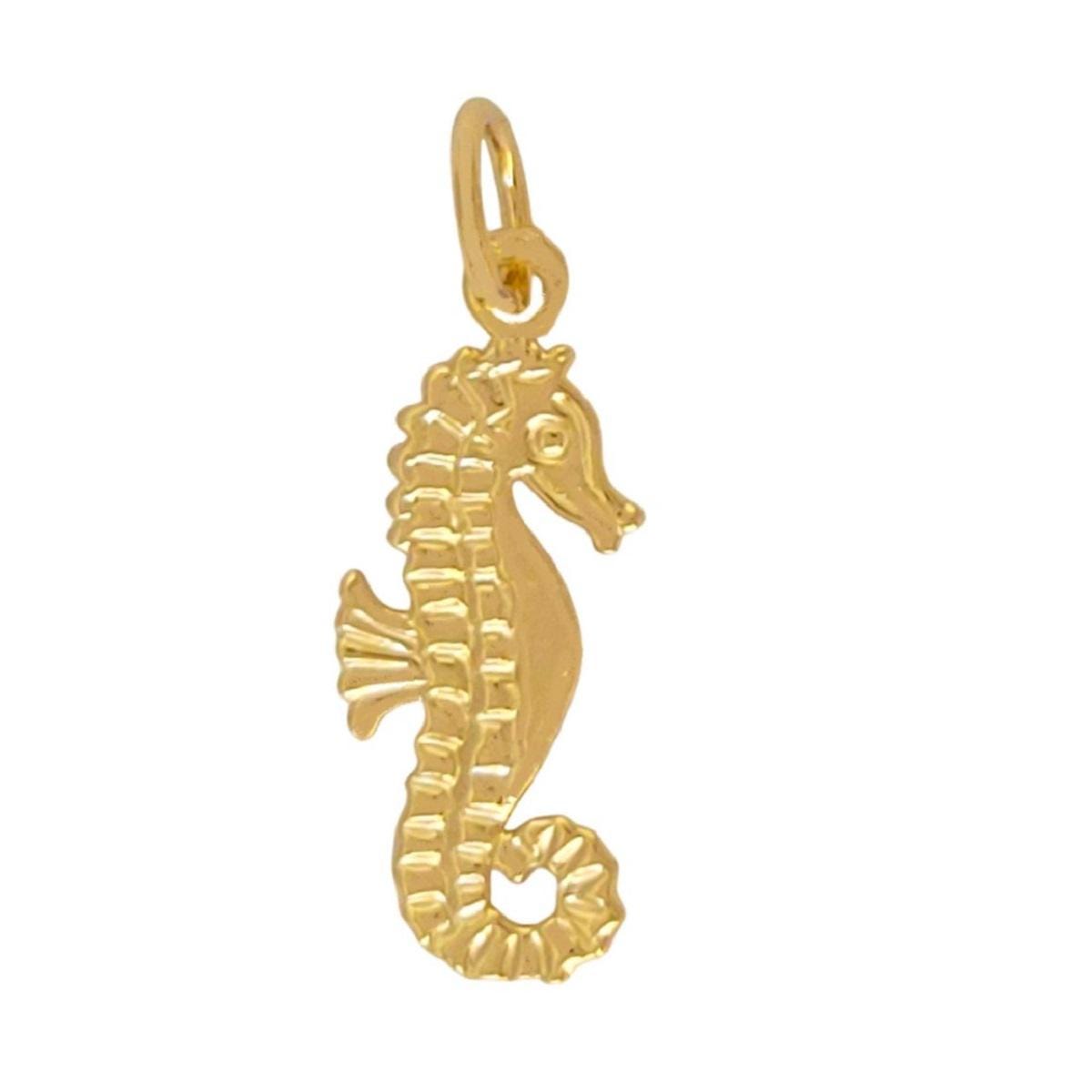 14K Yellow Gold Seahorse Charm