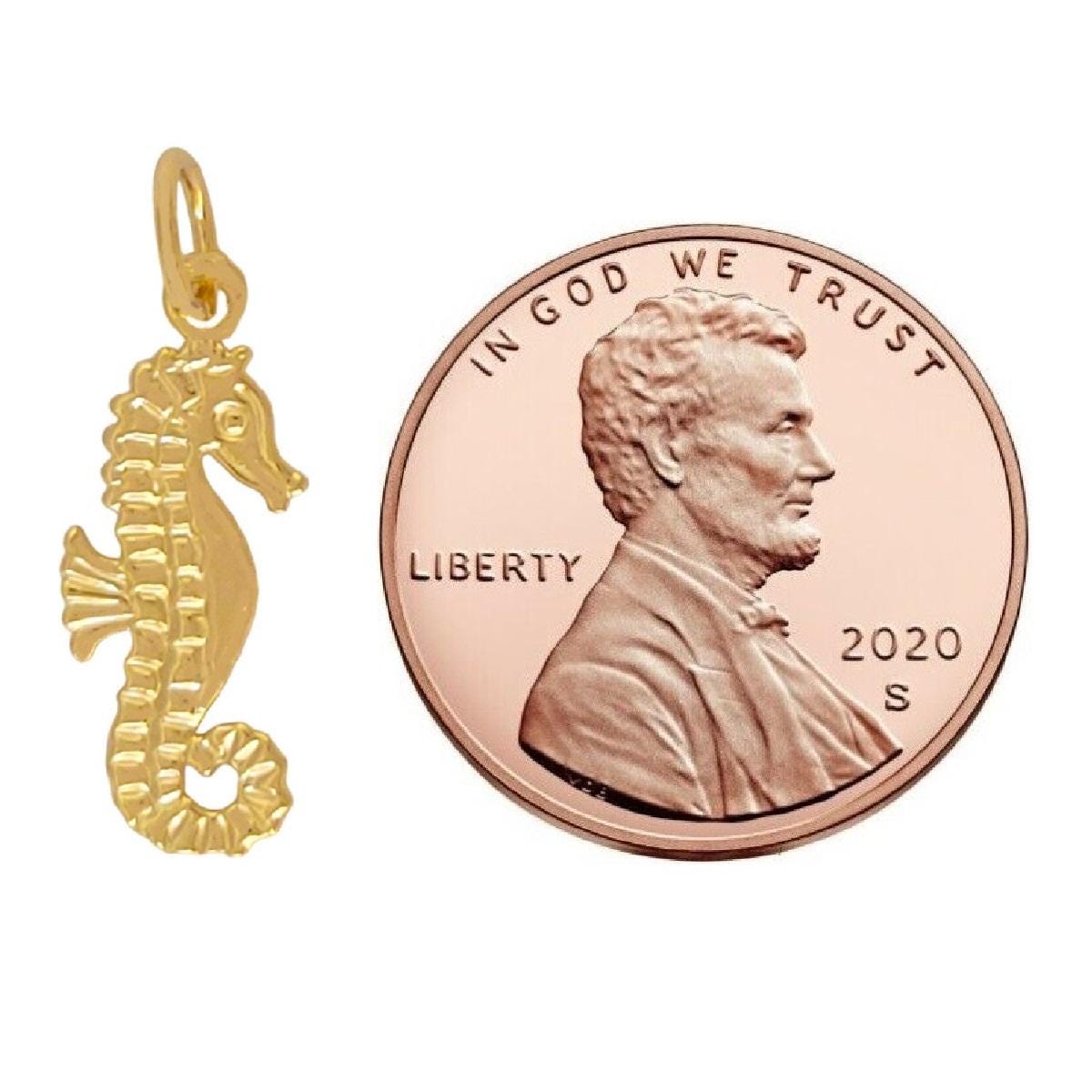 14K Yellow Gold Seahorse Charm