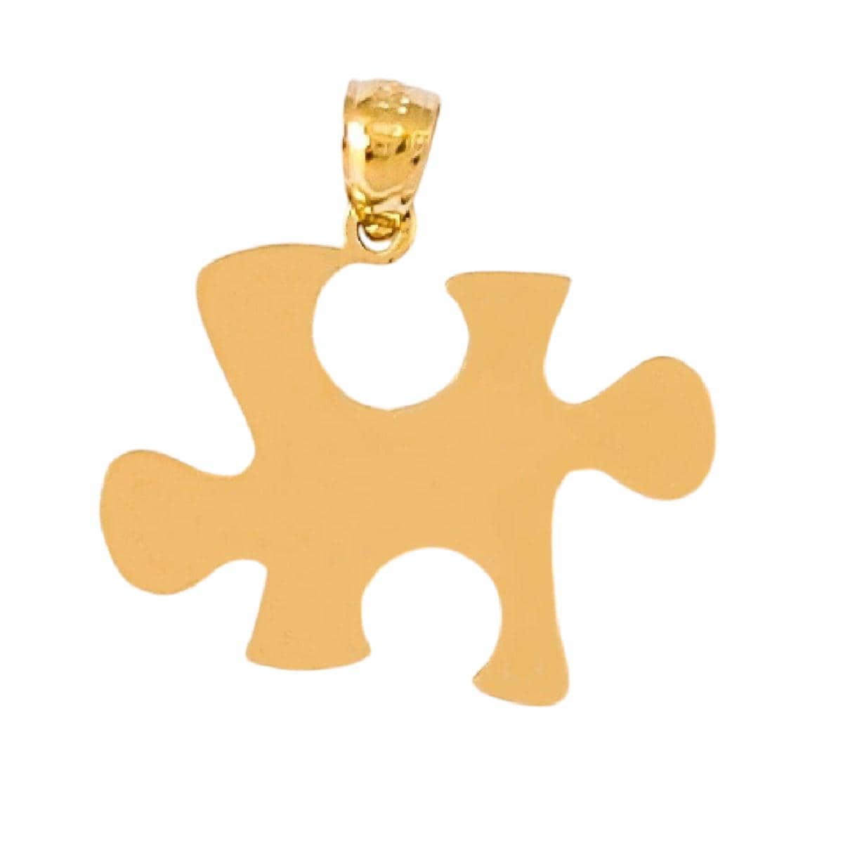 14k Yellow Gold Puzzle Piece Pendant