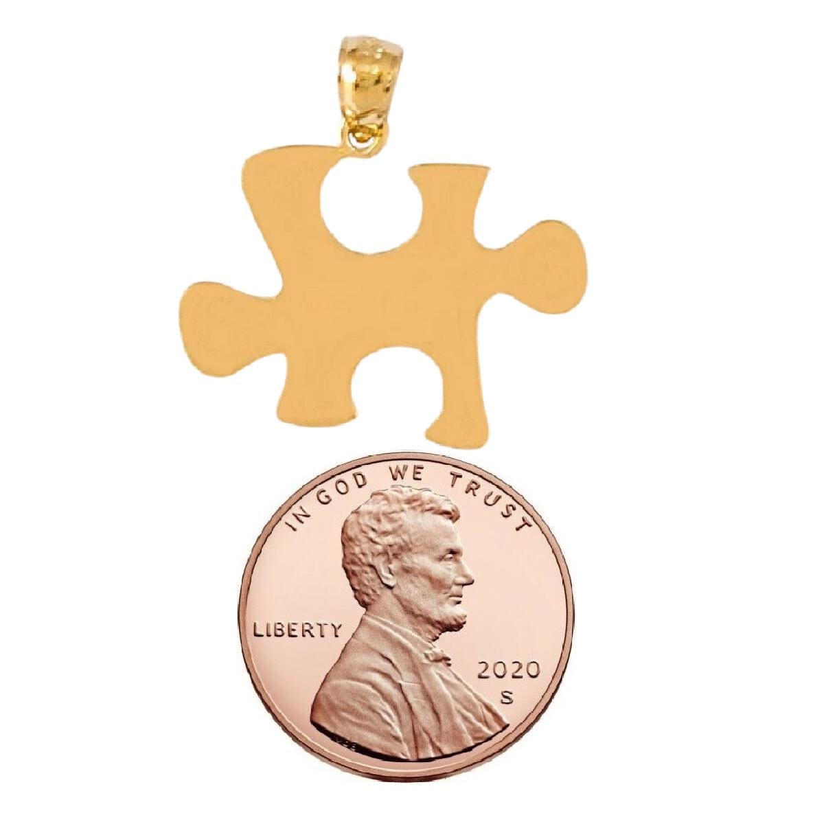14k Yellow Gold Puzzle Piece Pendant
