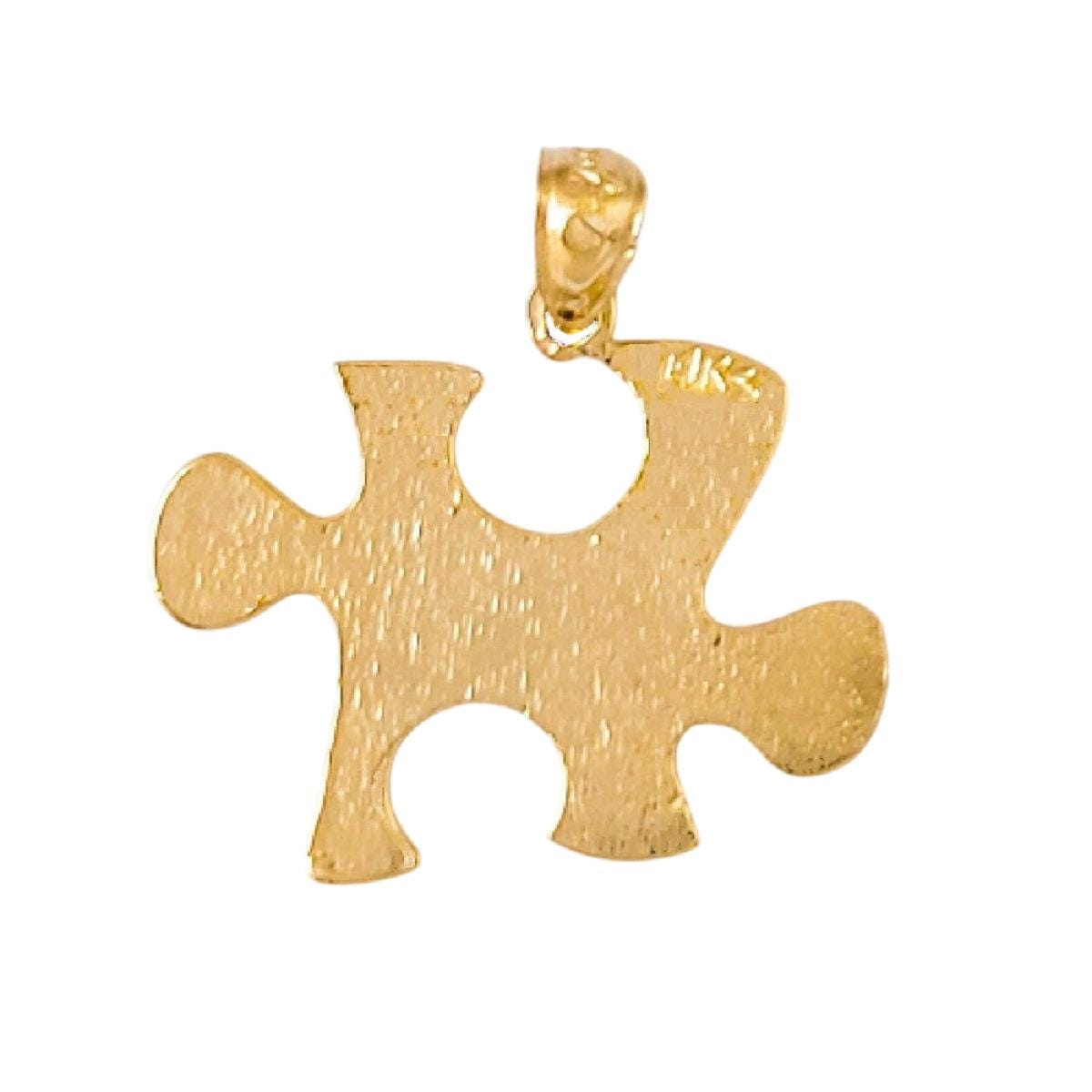 14k Yellow Gold Puzzle Piece Pendant