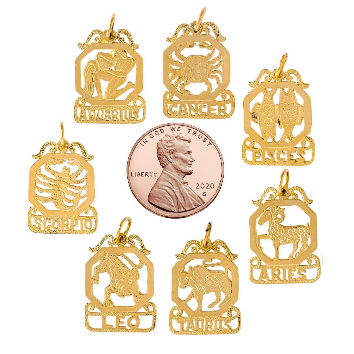 Any One 14k Yellow Gold ZODIAC Pendant