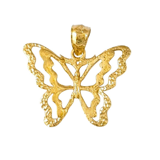 14k Yellow Gold Butterfly Pendant
