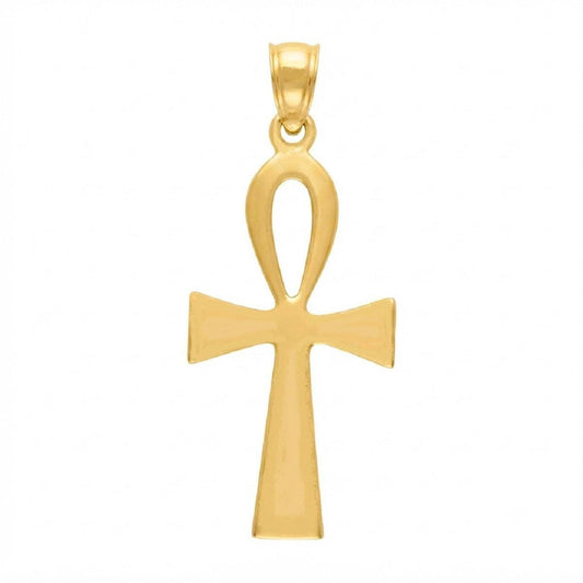14K Yellow Gold Ankh Cross Pendant