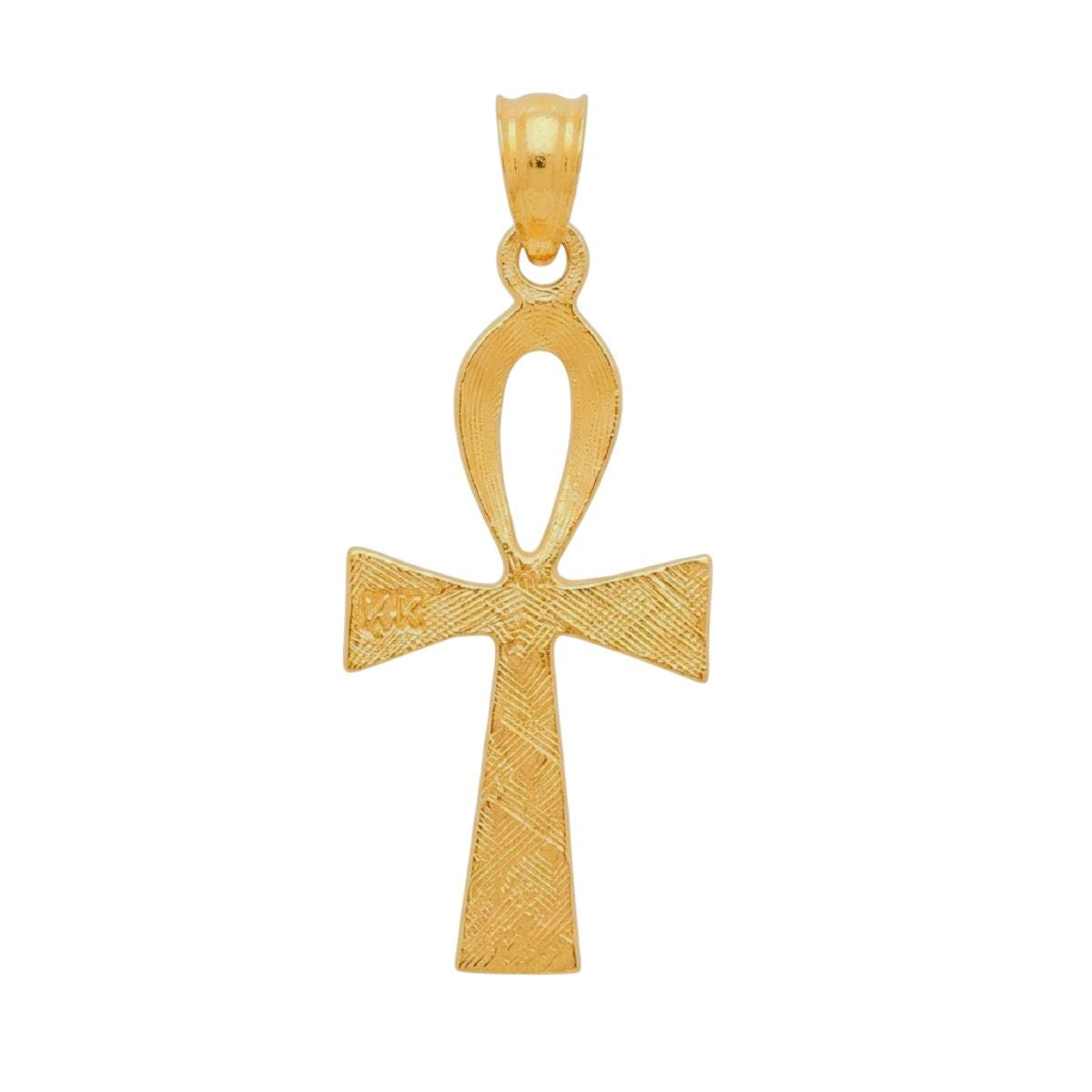 14K Yellow Gold Ankh Cross Pendant