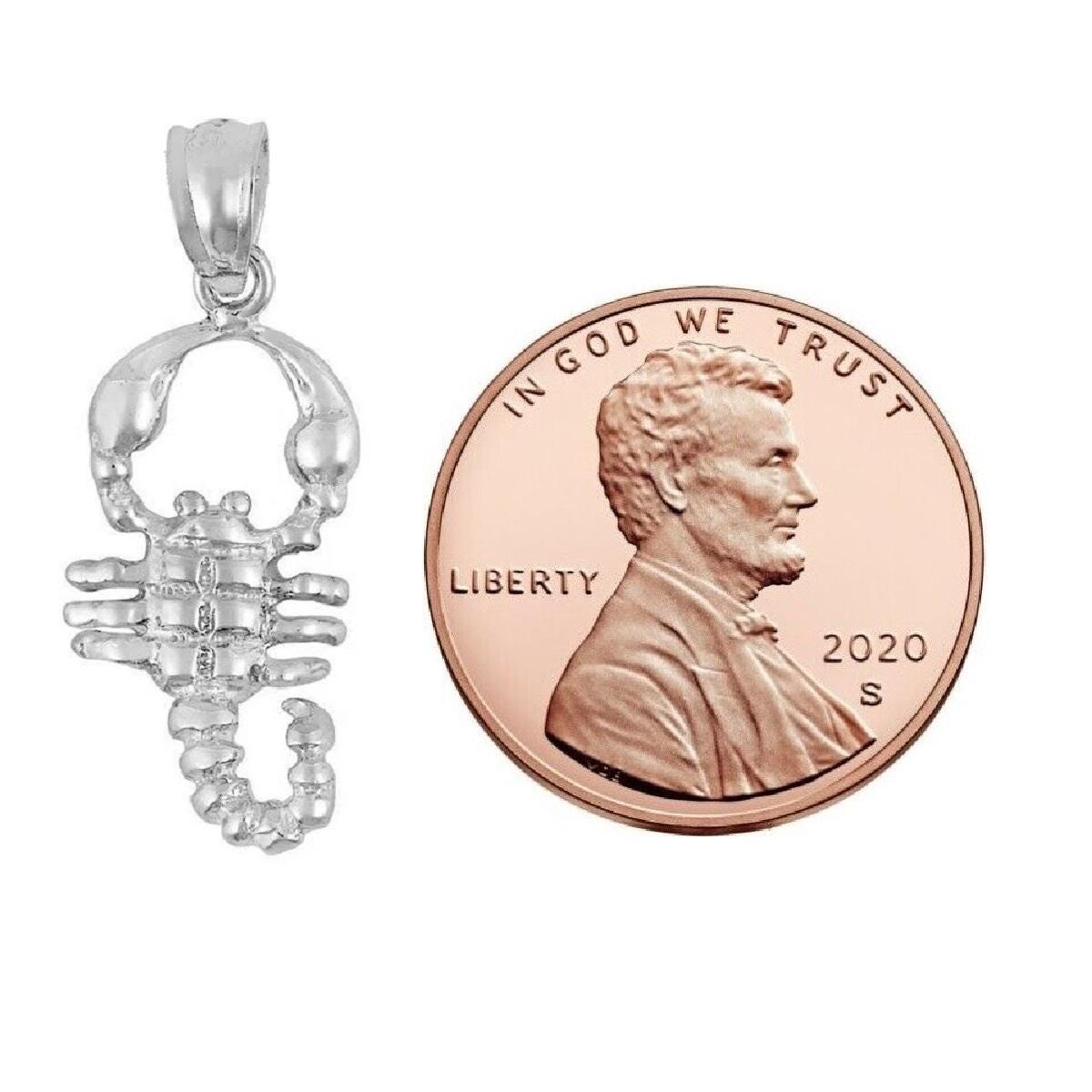 925 Sterling Silver Necklace w/ Scorpion Charm Pendant