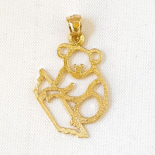 14K Yellow Gold Koala Bear Pendant